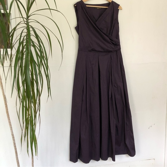 PIENA Women's Purple Gown Cotton V-Neck Sleveless Prom Dress Size L - Picture 5 of 13